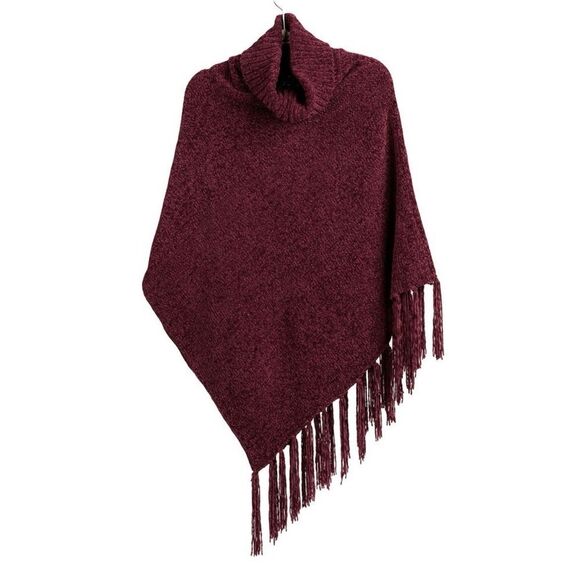 Britts Knits Chenille Cowl Neck Poncho One Size - Picture 2 of 11